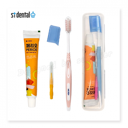 니치 슈퍼소프트캡칫솔 페리오치약 치간1p 슬림모 구강세트 #4