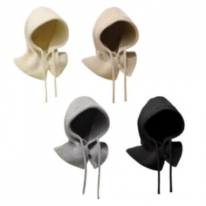 마하 단추 니트 후드넥워머