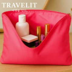 트래블잇 컬러풀 여행용파우치 大형 핫핑크