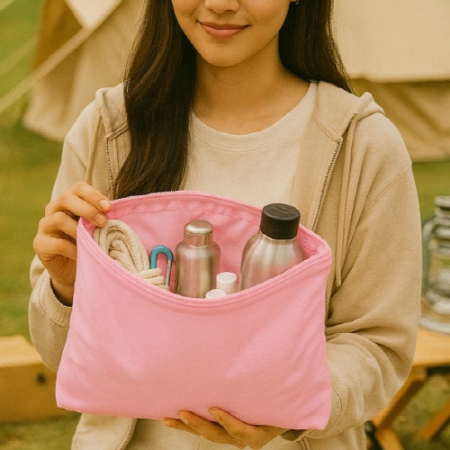 트래블잇 컬러풀 여행용파우치 大형 연핑크 #3