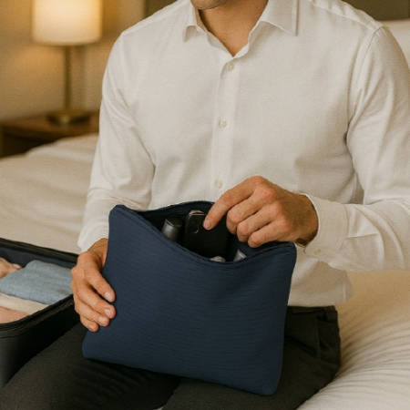 트래블잇 컬러풀 여행용파우치 大형 네이비 #4