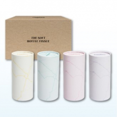 무지 차량용원통티슈/ 휴대용 매직 보틀티슈 60매 4P세트P