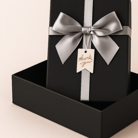 인기박스 실버리본 고급 싸바리 선물상자 선물박스 종이박스 블랙 12x12x5.5(가로 12~40cm) #2