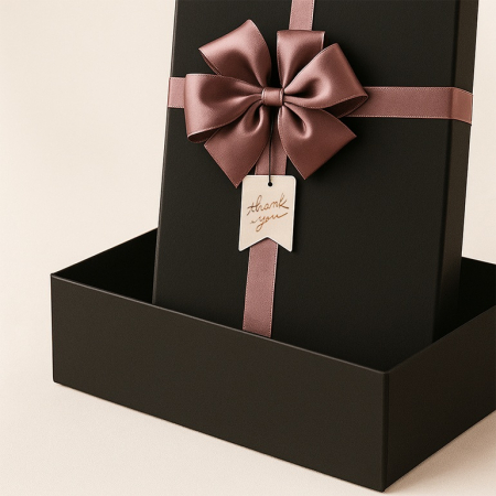 인기박스 퍼플꽃리본 고급 싸바리 무지상자 종이박스 선물상자 블랙 12x12x5.5(가로 12~40cm) #2