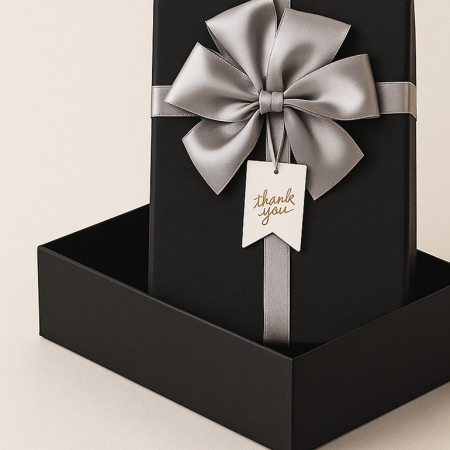 인기박스 실버꽃리본 고급 싸바리 종이상자 무지박스 무지상자 선물상자 블랙 12x12x5.5(가로 12~40cm) #2