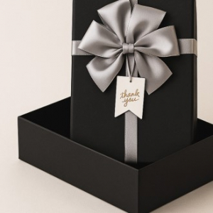 인기박스 실버꽃리본 고급 싸바리 종이상자 무지박스 무지상자 선물상자 블랙 12x12x5.5(가로 12~40cm)