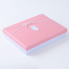 인기박스 포인트리본 고급 싸바리 선물박스 종이박스 핑크/화이트 28x21x5(가로 28~35cm)
