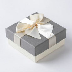 인기박스 투톤리본 고급 싸바리  종이박스 선물상자 그레이 12x12x5.5(가로 12~40cm)