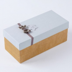 인기박스 체크리본 고급 싸바리 선물박스 화이트 25x12x11(가로 25~30cm)