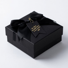 인기박스 리본 고급 싸바리 선물상자 블랙 12x12x5.5(가로 12~40cm)
