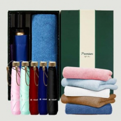 라이트핏 3단6k 초경량양우산+보송보송데일리순면타올155g 우산타올선물세트