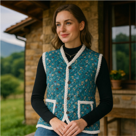 할머니조끼 방한조끼 김장조끼 시골조끼 꽃무니조끼 시골스테이 촌캉스 단체조끼 빈티지 #3