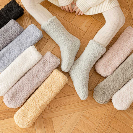 KC 겨울 양털 두툼한 수면 양말 아동 여성  보온 양말 #2