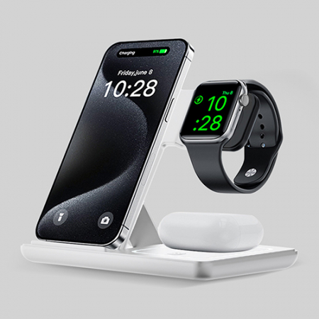 비즈 스마트 접이식 3in1 멀티 무선충전기 BZ-WF400 화이트 #3