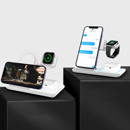 비즈 스마트 접이식 3in1 멀티 무선충전기 BZ-WF400 화이트 #5