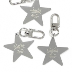 주문제작 고급 써지컬스틸 별 네임택 키링 열쇠고리 네임텍 키홀더