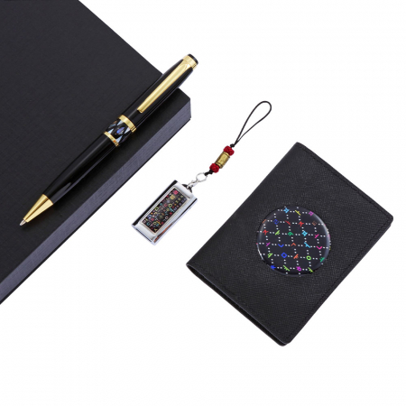 자개볼펜골드+한글세상블랙 자개카드지갑+한글자개USB3종 #3