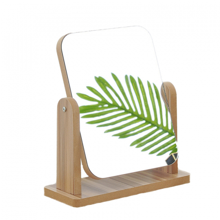 우드 사각 스탠드 탁상 거울 18*18cm(소) #2