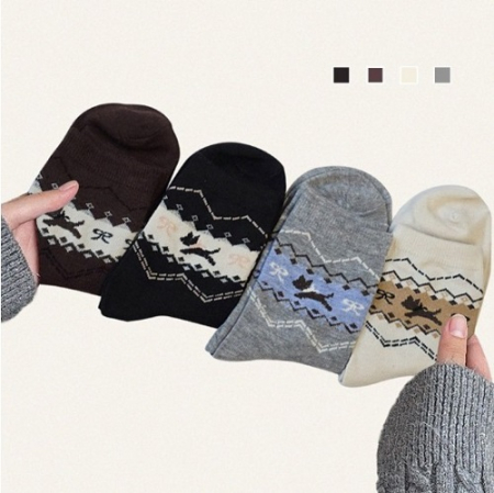 노르딕 크리스마스 퍼피 여성양말 P2553 #2