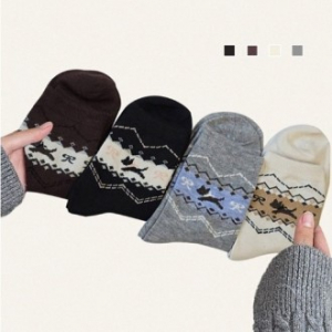 노르딕 크리스마스 퍼피 여성양말 P2553