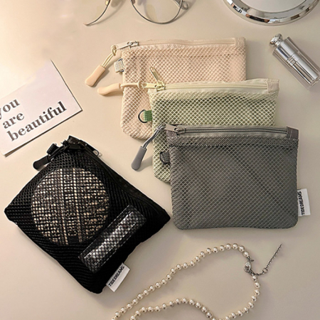 M182 다용도 미니 메쉬 파우치 화장품 여행 동전지갑 인쇄 #2