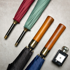 준성 우드손잡이 골프 자동 장우산