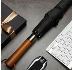 준성 우드손잡이 골프 자동 장우산