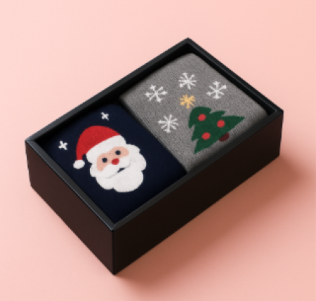 국산/크리스마스 선물 고급포장 2구/3구 크리스마스 양말 #2