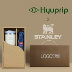 협립 3단 내부펄 격자엠보 수동우산 +스탠리591ml 텀블러-세트