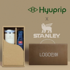 협립 3단 내부펄 격자엠보 수동우산 +스탠리591ml 텀블러-세트