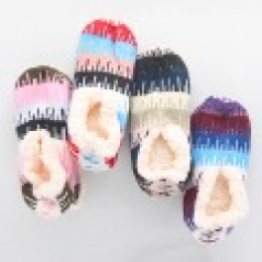 에스닉 미끄럼방지 양털 보온 덧신