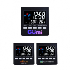 [2159] 컬러 디스플레이 음성제어 알람시계 9.2x9.2x3.9cm