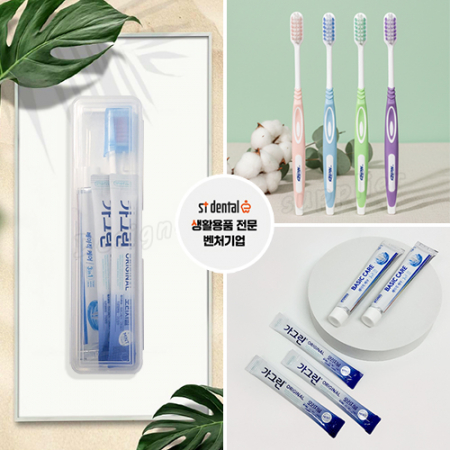 M케이스 니치 슈퍼소프트캡칫솔 애경2080치약 가그린2p 슬림모 구강세트 #7