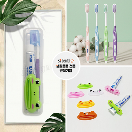 니치 슈퍼소프트캡칫솔 애경2080치약 치약짜개 슬림모 구강세트 #7