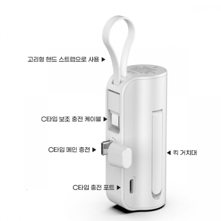 DOXX 2in1 도킹형 미니 보조배터리 5000mAh C+C타입 #6