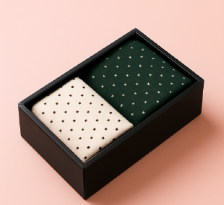 도트무늬 국산양말 선물포장 2구/3구 양말 선물세트 #2