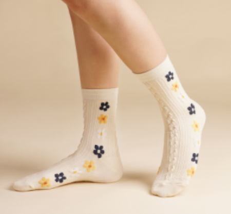 국산 여성 중목 플라워 패션양말 #2