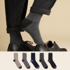 국산 남성 중목 골지양말