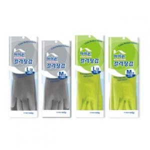 마미손 그레이 그린 색상 칼라 고무장갑