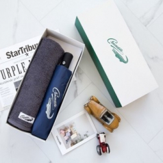 크로커다일 3단 자동 파스텔암막 우산+심플 호텔타올(150g) 세트