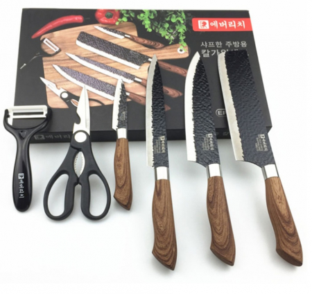 명품6종 우드 주방용 칼가위 선물세트 #2