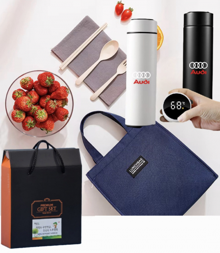 LED 온도계 텀블러 보온병 500ml+보온 보냉 쿨러백  도시락가방 #3