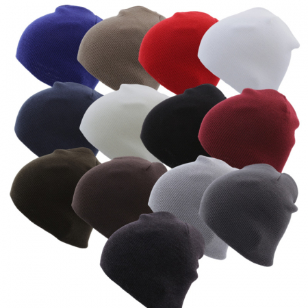 심플 니트 비니 모자 롱 숏 #3