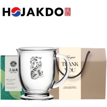 한국전통 에디션 까치와 호랑이 호작도 머그컵 440ml 오설록 티백 선물세트 #2