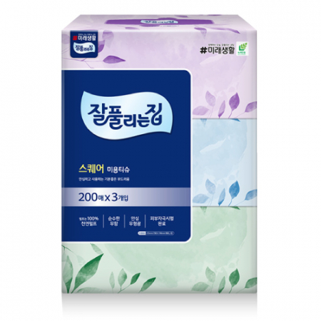 미래생활 잘풀리는집 미용 각티슈 200매x3입(번들포장) #3