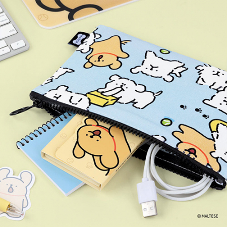 몰티즈 패턴 플랫 파우치 #3