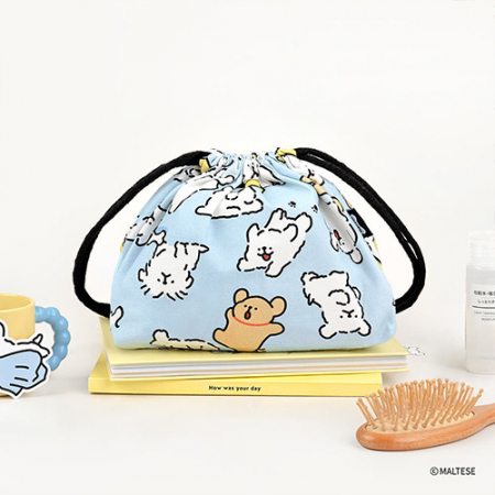 몰티즈 패턴 스트링 파우치 #3