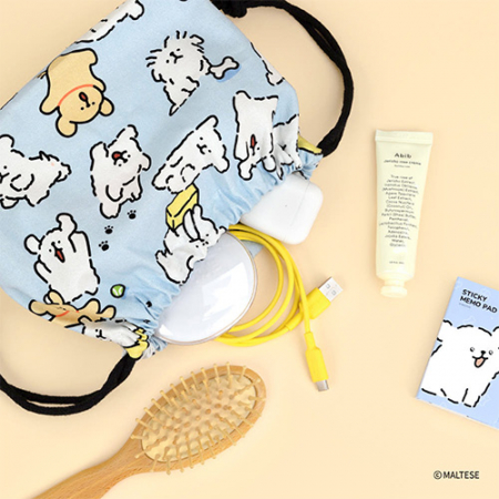 몰티즈 패턴 스트링 파우치 #5