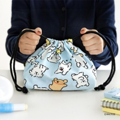 몰티즈 패턴 스트링 파우치