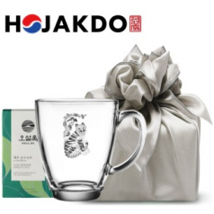 한국전통 에디션 까치와 호랑이 호작도 머그컵 385ml 오설록 티백 보자기 포장